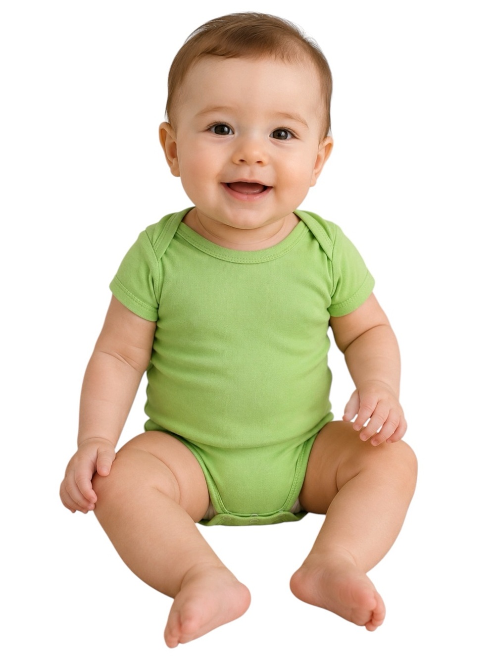 Rabbit Skins Lime Green Baby Bodysuit Onesie Size 6 Months Short Sleeve Cotton